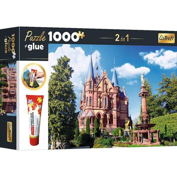 Set Di Puzzle Trefl 2In1 Castello Di Drachenburg Nella Siebengebirge, Germania 1000 Pezzi Con Colla-image
