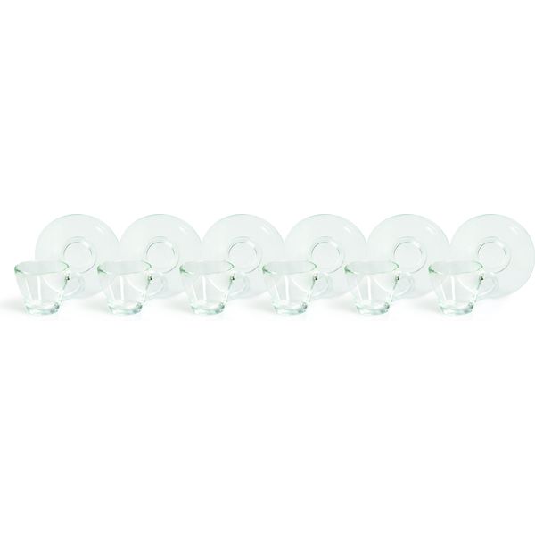 Excelsa Set Di 6 Tazze Da Espresso Con Piattini Brasilia In Porcellana 9 Cl Trasparente-image