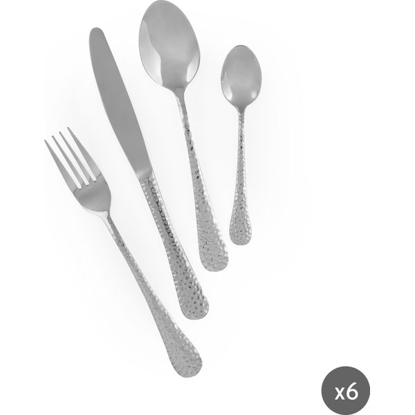 Excelsa Set Di Posate 24 Pezzi Drops Acciaio Argento-image