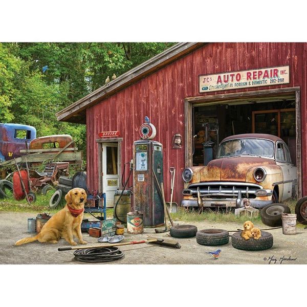 Cobble Hill Puzzle Auto Repair - 500 Teile Puzzle Spaß-image