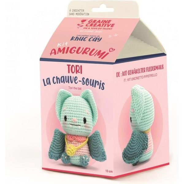 Graine Creative Amigurumi Set Per Uncinetto Pipistrello 13 Cm Set Artigianale-image