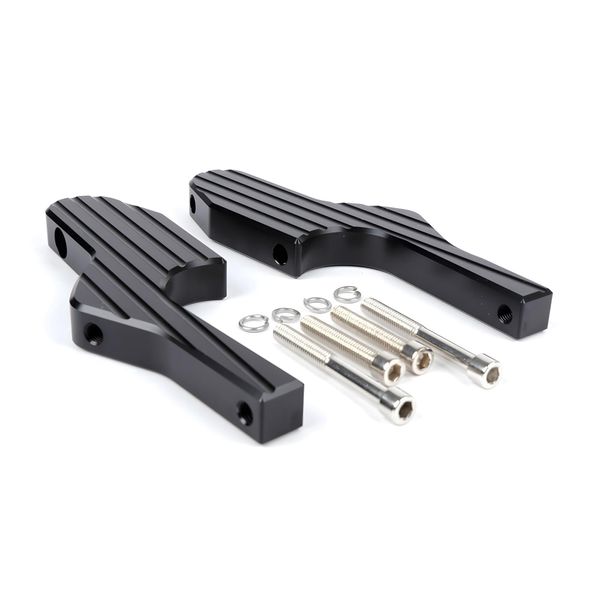 Adattatore Poggiapiedi Passeggero Moto Nostra, Cnc, Nero Lucido Per Vespa Gt, Gtl, Gts, Gtv 125-300 Fino Al 2022-image