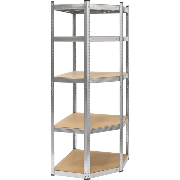 Scaffale Angolare In Metallo Con 5 Ripiani, 180X70X70Cm, Portata 875Kg, Rebel-image