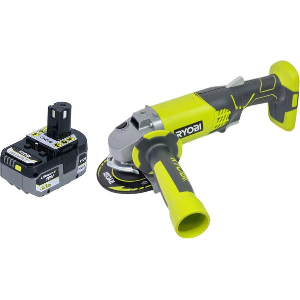 Ryobi R18AG-0 Smerigliatrice Angolare A Batteria 18 V One+ 115 Mm + 1X Batteria 5,0 Ah - Senza Caricabatteria-image