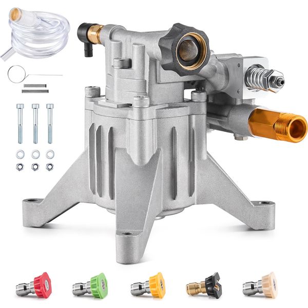 Pompa Per Idropulitrice Vevor, Albero Da 7/8 Di Pollice Verticale, 3300 Psi, 3,0 Gpm, Kit Con 5 Ugelli, Ferramenta E Sifone, Fino A 150 Ore Di Funzionamento-image