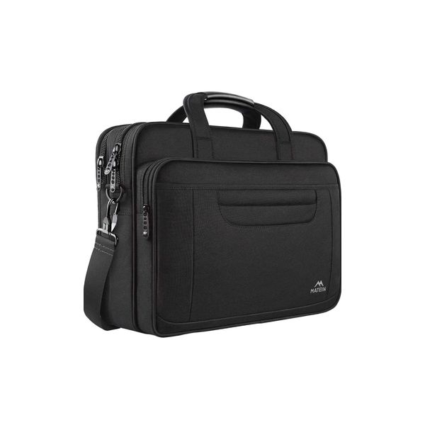 Borsa Per Laptop 15,6 Pollici - Borsa Per Notebook - Idrorepellente - Nylon - Cartella - Protezione In Schiuma - Nero-image