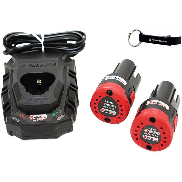 Parkside® Set Batteria 12 V / Incl. 2 Batterie (2 Ah) E Caricabatteria (2,4 A)-image