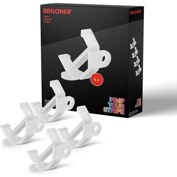 Pimp Your Stripe Set Di 4 Adattatori Angolari, Per Profili In Alluminio, Trasparenti-image