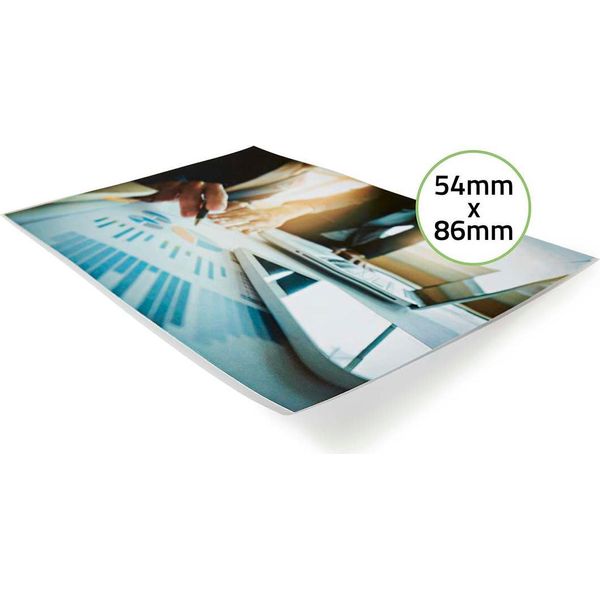 Film Di Laminazione | 54X86 Mm | Spessore: 125 µM | Confezioni: 100 Pezzi | Pet | Trasparente-image