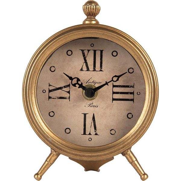 Clayre & Eef Orologio Da Tavolo 11X5X15 Cm / 1Xaa Metallo Color Oro-image