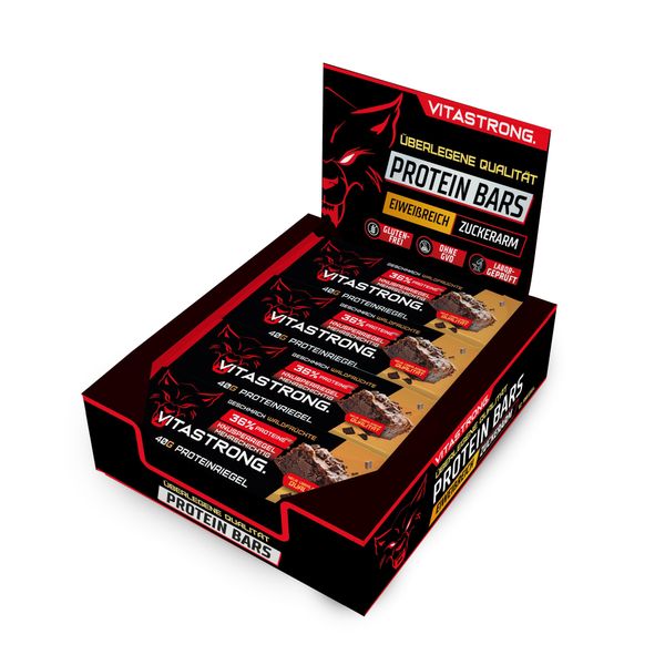 Vitastrong Box X12 Barrette Proteiche Croccanti Al Cioccolato E Cocco - Integratore Alimentare Con Proteine (12 Barrette)-image