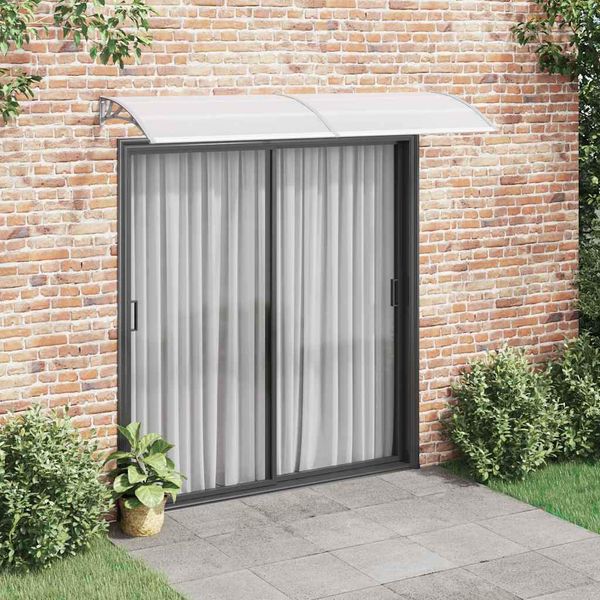 Maison Exclusive - Tettoia Per Porta Grigia E Trasparente 240X75 Cm Pc-image