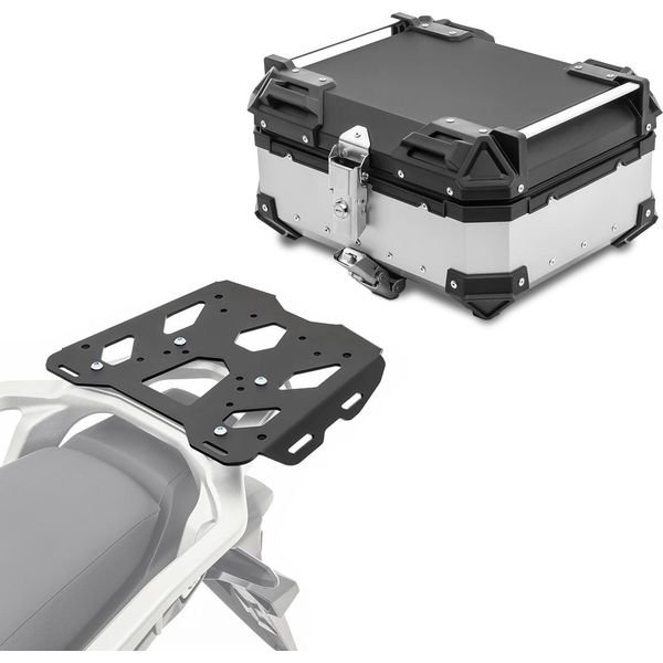 Set Bauletto + Portapacchi Adatto Per Honda Transalp Xl 750 23-25 # X-image