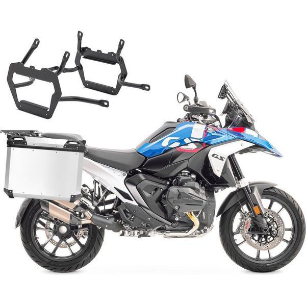 Valigia + Portavaligie In Alluminio Per Bmw R 1300 Gs 23-25 QP48 Argento-image