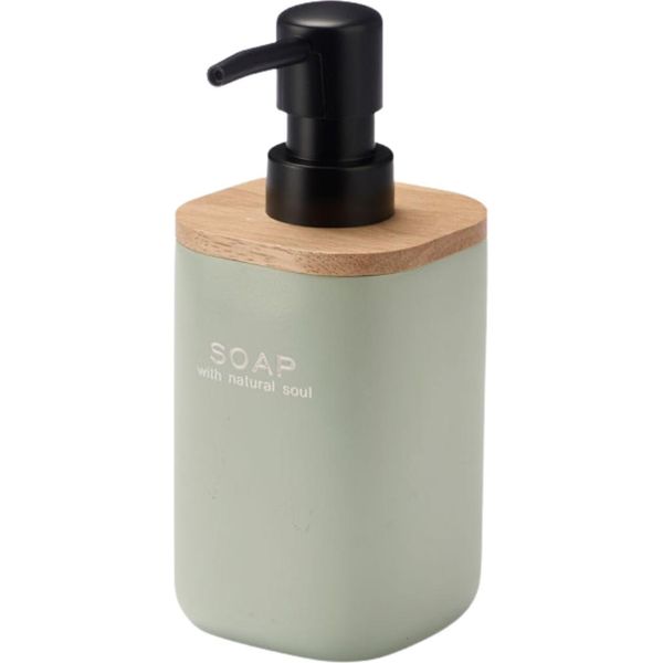 Berilo | Dispenser Per Sapone - 18,5 Cm - Menta - Pratica Pompa Nera - Per Liquidi E Gel-image