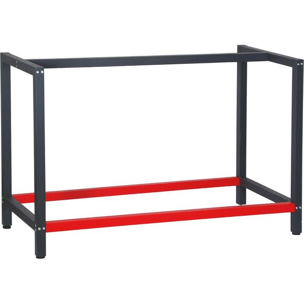 Telaio Del Banco Da Lavoro Wiltec 125 X 57 X 81 Cm In Acciaio, Telaio Del Banco Da Lavoro In Rosso Antracite, Telaio Del Tavolo Max. 200 Kg Come Banco Da Lavoro, Tavolo Da Lavoro E Credenza-image