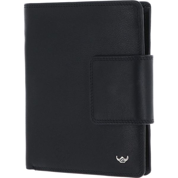Golden Head Portafoglio Polo Rfid Protect Billfold Coin Wallet With Snap Closure Black Nero-image
