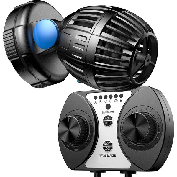 Sunsun CW-110 Pompa Di Flusso 500-4000 L/H Pompa Per Acquari Da 10 W Con Forma D'onda, Ciclo D'onda E Potenza Della Pompa Regolabili, Con Modalità Giorno E Notte-image