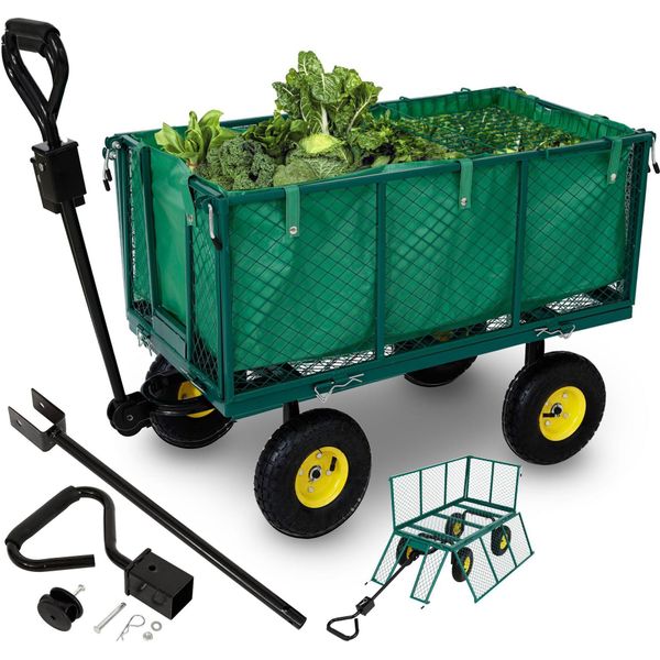 Carrello Da Giardino Arebos Pieghevole | 550 Kg | Pneumatici E Telone-image