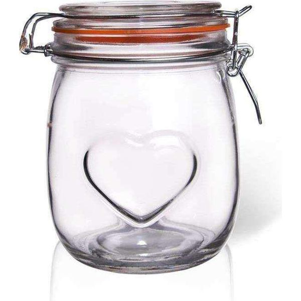 Orion Vaso Per Conserve Con Tappo Girevole Contenitore In Vetro Brevettato Bela 0,75L Cuore-image