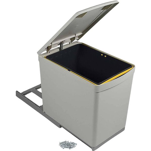 Emuca 8906621 Cestino Per La Raccolta Differenziata Da 16 L Golden Golden Taglia Unica-image
