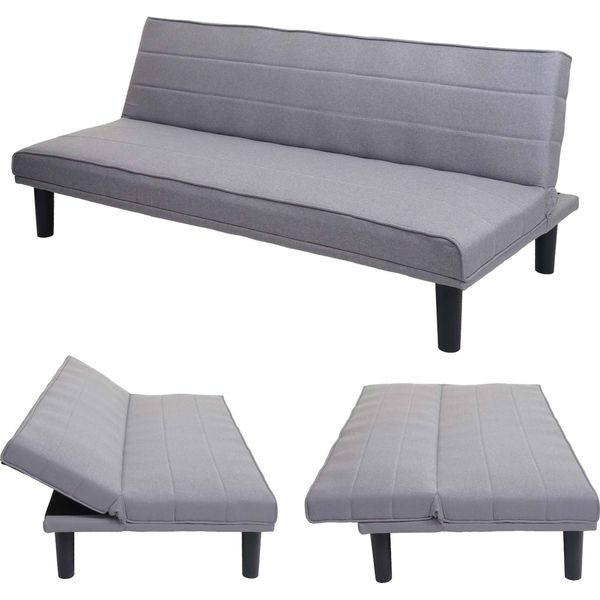 Divano Letto HWC-J17, Divano Pieghevole Divano Letto Per Ospiti, Funzione Letto In Tessuto/Tessuto 165Cm ~ Grigio-image