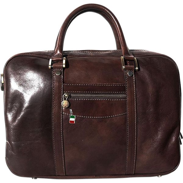 Florence Borsa A Tracolla In Pelle Borsa Business Borsa A Tracolla Marrone OTF148N-image