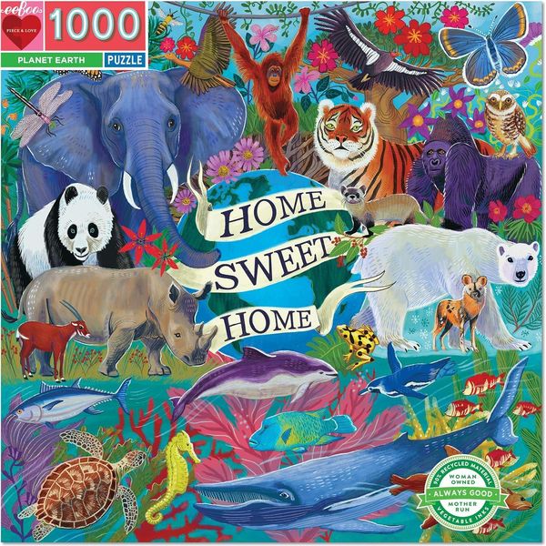 Eeboo Puzzle Quadrato Pianeta Terra 1000 Pezzi-image