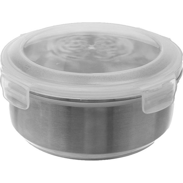 Contenitore Per Alimenti Rotondo In Acciaio Inox Con Chiusura Ermetica-image