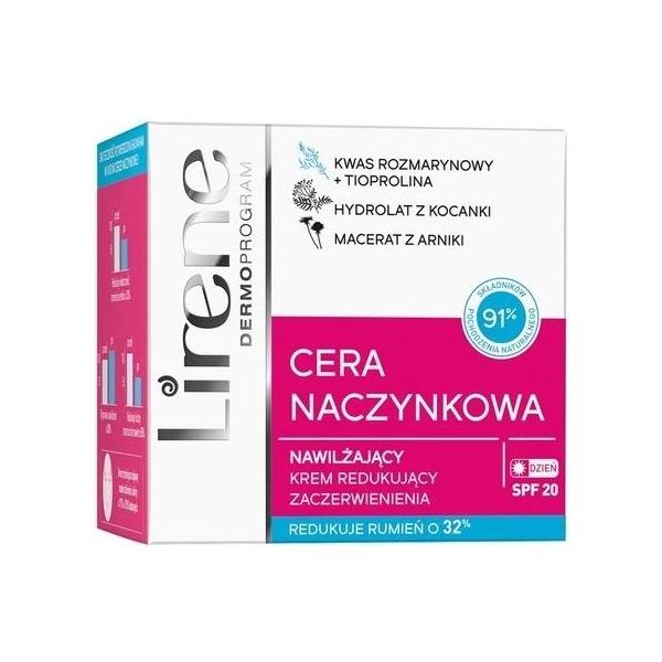Lirene Crema Giorno Idratante Antiarrossamento SPF20 Cera Naczynkowa 50Ml-image