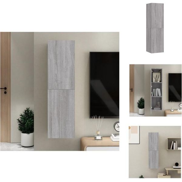 Vidaxl Mobile Tv A Parete Grigio Sonoma 30,5X30X110 Cm - Mobili Tv-image