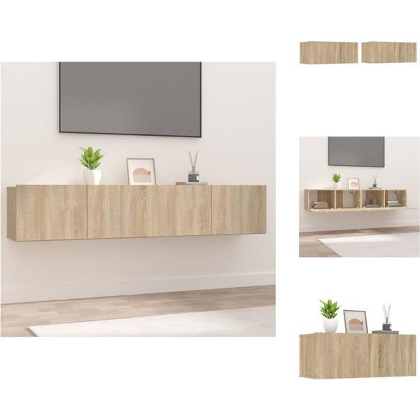 Vidaxl Mobili Tv 2 Pezzi Rovere Sonoma 80X30X30 Cm Materiale A Base Di Legno - Mobili Tv-image