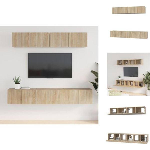 Vidaxl Set Di Mobili Tv 5 Pezzi In Legno Di Quercia Sonoma - Mobili Tv-image