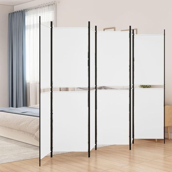 Vidaxl 6 Pezzi Schermo Bianco 300X200 Cm Tessuto - Divisorio - Parete Divisoria - Parete Divisoria-image