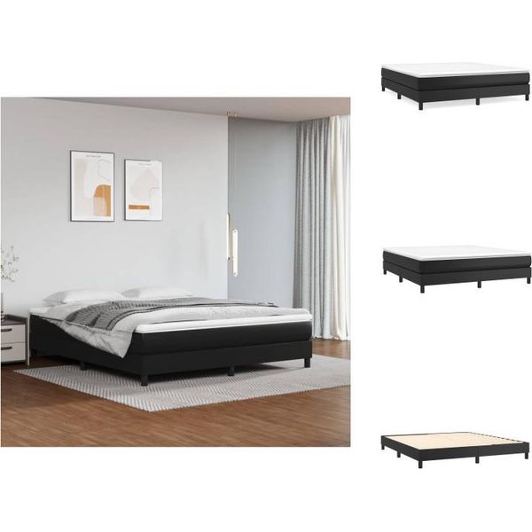 Vidaxl Letto A Molle Insacchettate Nero 180X200 Cm In Pelle Finta - Letti E Strutture Letto-image