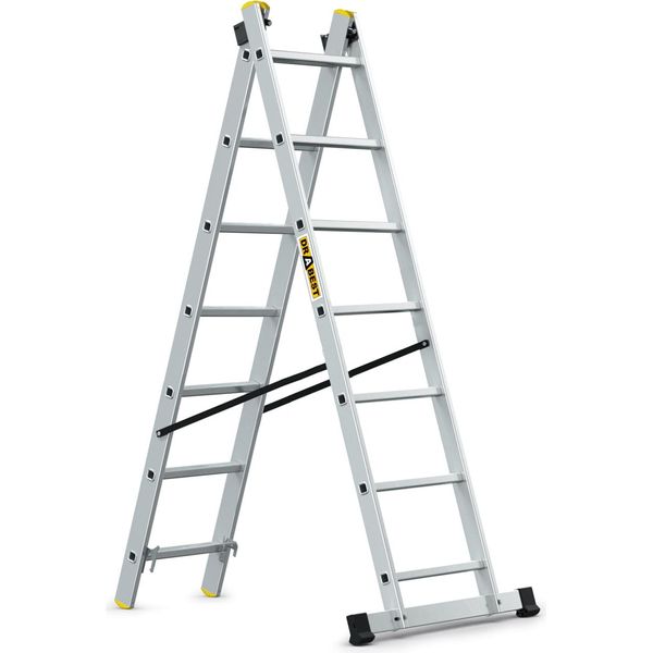 Drabest | Scala - Scala In Alluminio - A 2 Sezioni - 2X7 Gradini - Portata 150Kg-image