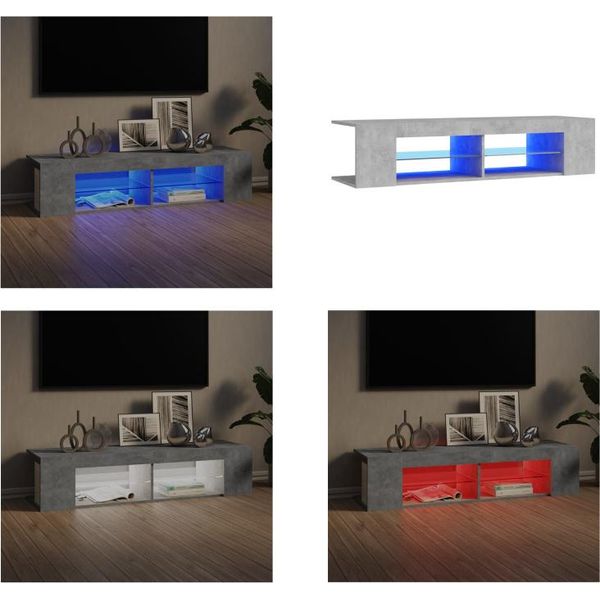 Mobile Tv Vidaxl Con Luci Led In Cemento Grigio 135X39X30 Cm - Mobile Tv - Mobile Tv - Mobile Tv Con Led - Mobile Tv-image