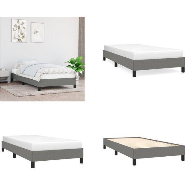 Vidaxl Struttura Letto Grigio Scuro 80X200 Cm In Tessuto - Struttura Letto - Cornici Letto - Struttura Letto - Letto-image