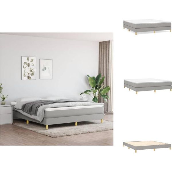 Vidaxl Letto A Molle Insacchettate Grigio Chiaro 180X200 Cm Tessuto - Letti E Strutture Letto-image