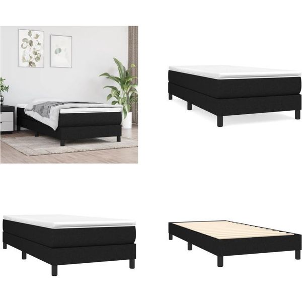 Vidaxl Letto Boxspring Nero 90X190 Cm In Tessuto - Letto Boxspring - Boxspringbetten - Bett - SchlafzimmermöBel-image