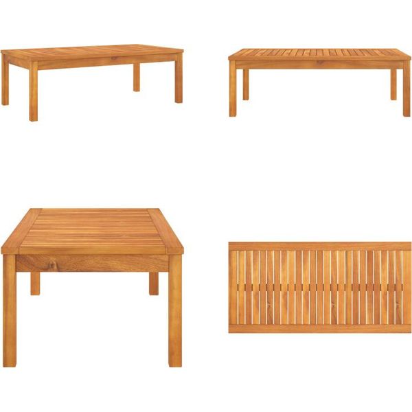 Vidaxl Tavolino 100X50X33 Cm In Legno Massiccio Di Acacia - Tavolo Da Giardino - Tavoli Da Giardino - Tavolino Da Giardino - Tavolini Da Giardino-image