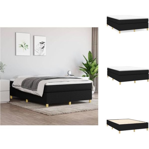 Vidaxl Letto A Molle Insacchettate Nero 140X190 Cm Tessuto - Letti E Strutture Letto-image