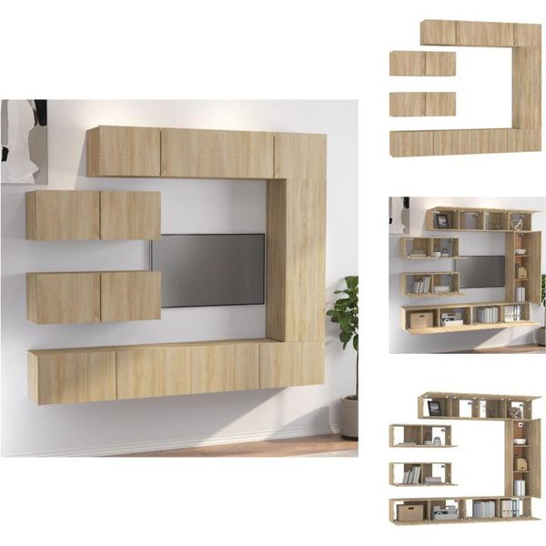 Vidaxl Set Di Mobili Tv 7 Pezzi In Legno Di Quercia Sonoma - Mobili Tv-image