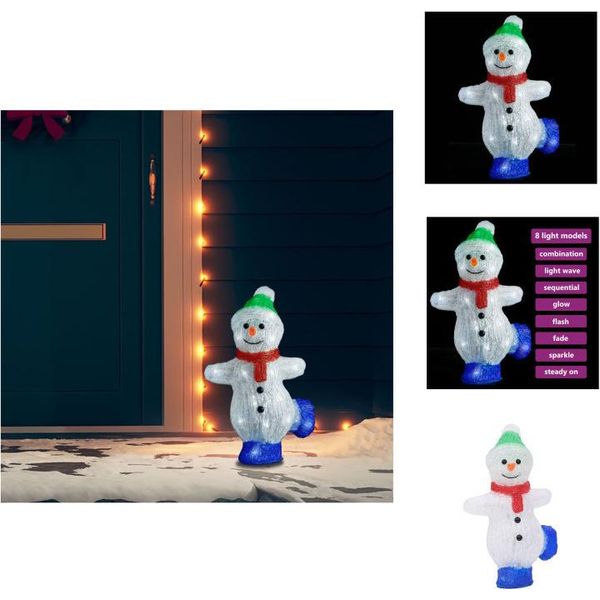 Vidaxl Led Figura Natalizia Pupazzo Di Neve Acrilico Per Interni Ed Esterni 30 Cm - Illuminazione Natalizia-image