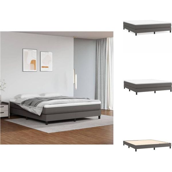 Vidaxl Letto A Molle Insacchettate Grigio 180X200 Cm In Pelle Finta - Letti & Strutture Letto-image