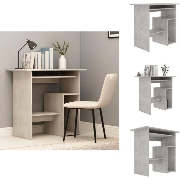Vidaxl Scrivania Grigio Cemento 80X45X74 Cm In Legno - Scrivanie-image