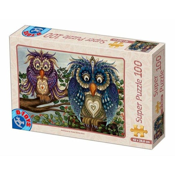 D-TOYS Puzzle Coppia Di Gufi 100 Pezzi-image