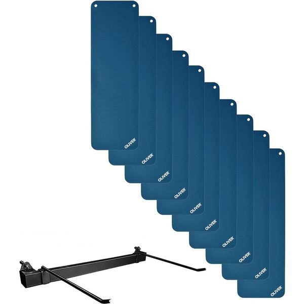 10X Tappeto Da Ginnastica Oliver Con Occhielli E Supporto A Parete 180 X 60 X 1,5 Cm - Blu-image