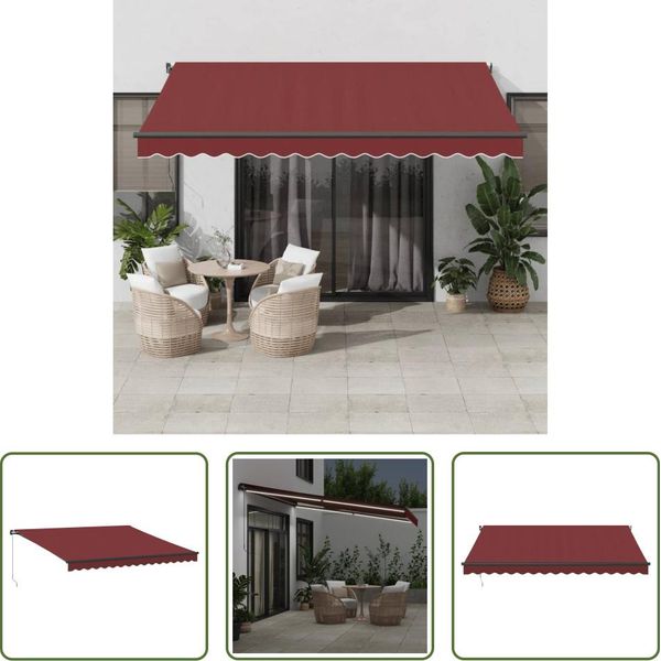 The Living Store Tenda Manuale Con Led Rosso Vino 400X300 Cm-image