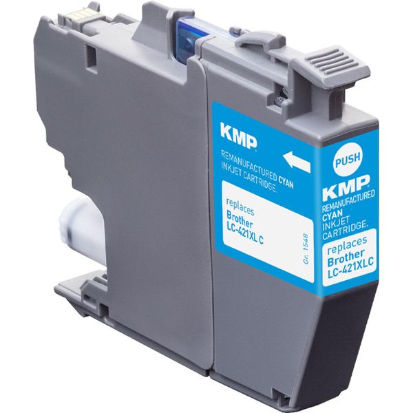 Kmp Cartuccia Brother MFC-J1010DW LC421XLC Ciano 500S. 7Ml Rigenerata - Rigenerata - Compatibile-image